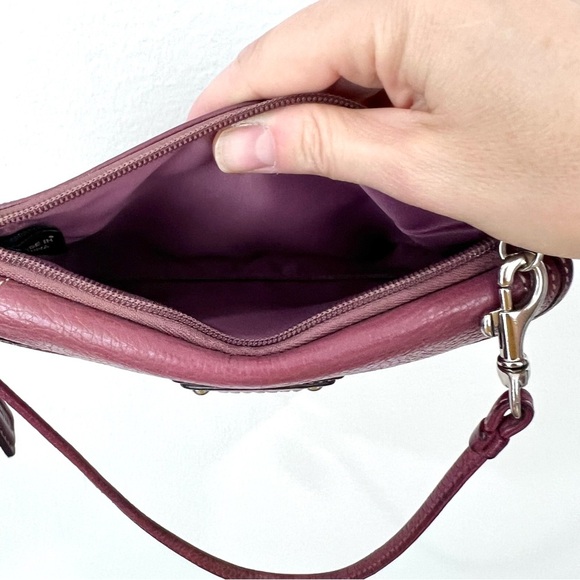 Coach Legacy Flap Mauve Dusty Rose Pebbled Leather Turnlock Wristlet Clutch Bag - Picture 9 of 11